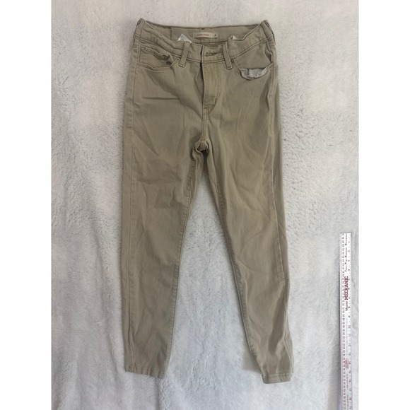 Levi's Classic Straight Tan Womens Pants Size 4 Trousers Casual Comfort - Picture 1 of 6